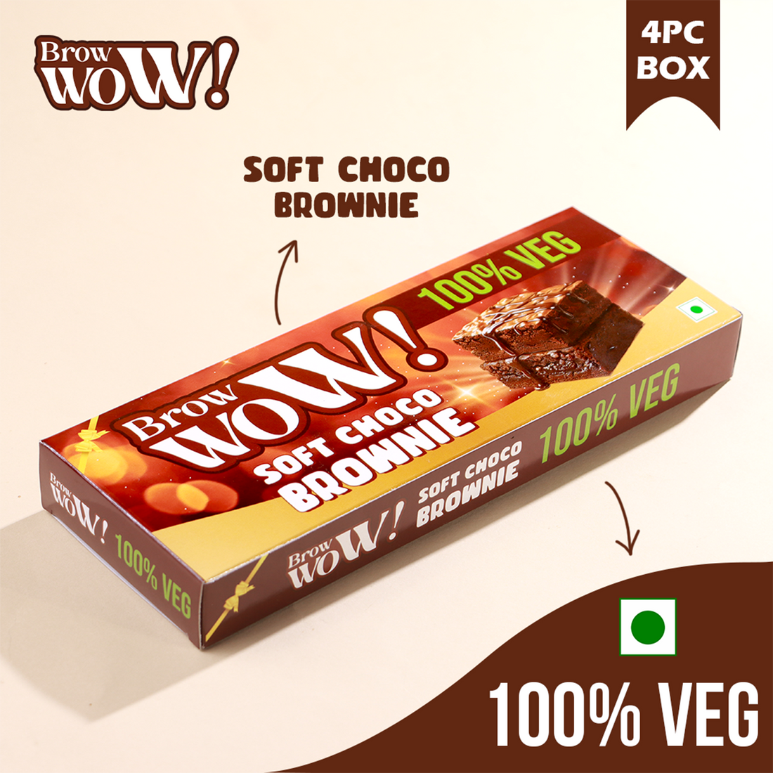 BrowWow - Soft Choco Brownie (4 pcs) Box